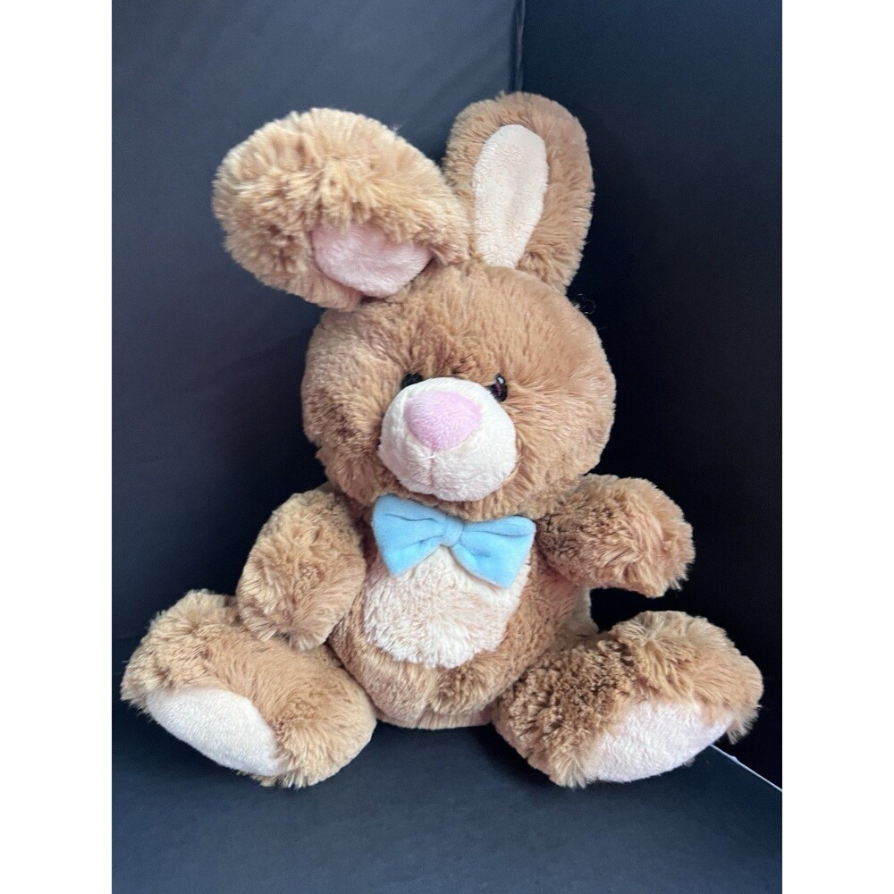 Gund Bops Brown Rabbit Plush Bunny With Blue Bowtie 4044006 Stuffed Animal